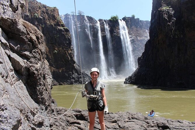 Abseiling at Victoria Falls - Descending beside the falls
