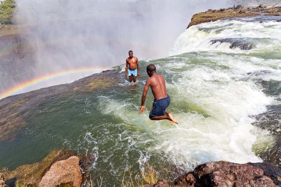 From Victoria Falls: Livingstone Island Tour & Devils Pool - Rainbow Falls, the Horseshoe, and the Main Falls