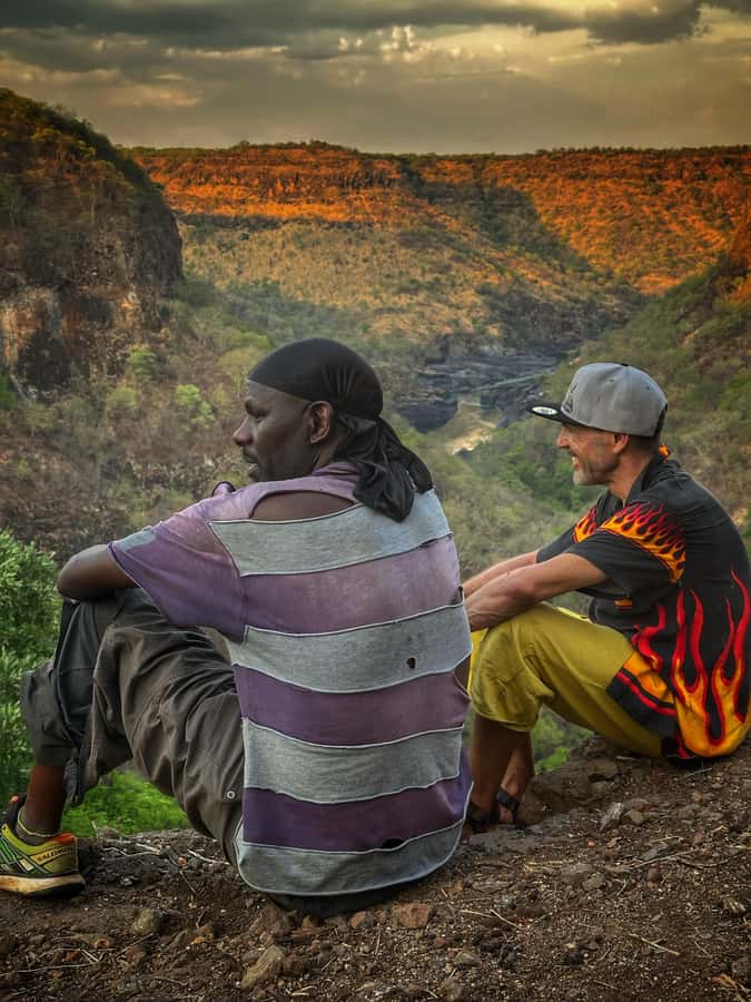 Victoria Falls Gorge Hike & Farm to Table Village Lunch - Choosing your way into Batoka Gorge