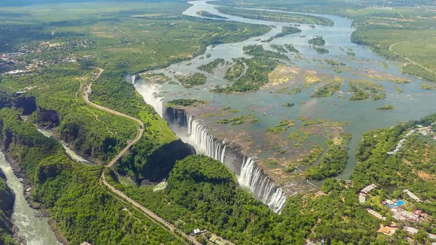 Victoria Falls: Helicopter Flight Aerial View of The Falls - Why seeing Victoria Falls from the air changes the view