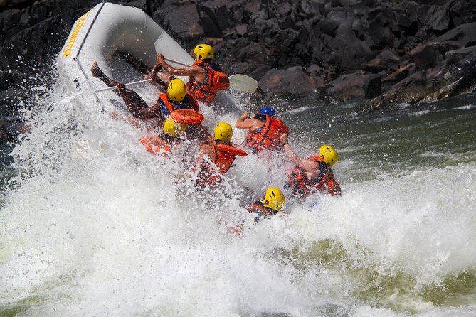 Whitewater Rafting on the Zambezi River from Victoria Falls - Facing Overland Truck-eater and the big rapids